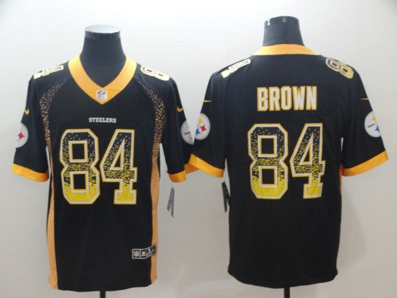 Men's Pittsburgh Steelers Antonio Brown #84 Black Player Jersey