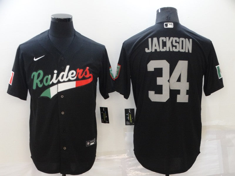 Men's Las Vegas Raiders Bo Jackson #34 Black Game Jersey Joint Edition