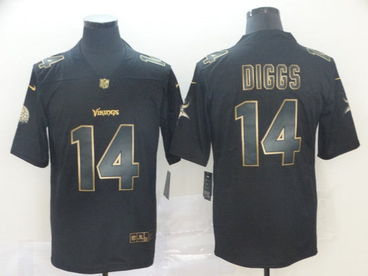 Men's Minnesota Vikings Stefon Diggs #14 Black Player Game Jersey