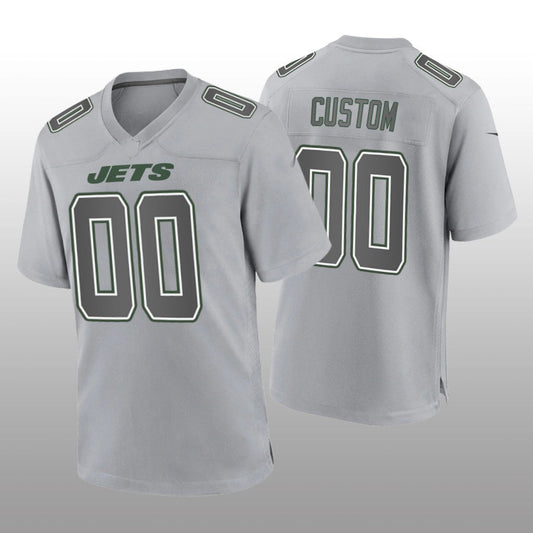 Custom New York Jets Gray Game Atmosphere Jersey American Stitched Jersey Football Jerseys