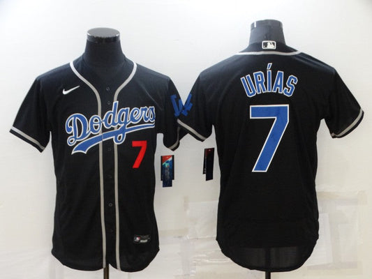 Men's Los Angeles Dodgers Julio Urias #7 Black Player Jersey