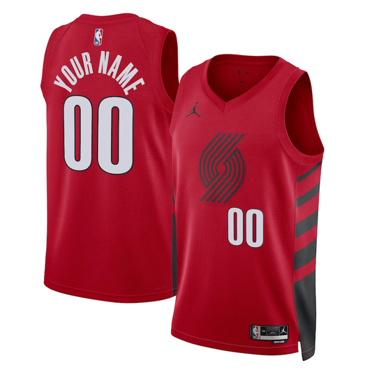 Men's Portland Trail Blazers Red 2022/23 Swingman Custom Jersey - Statement Edition