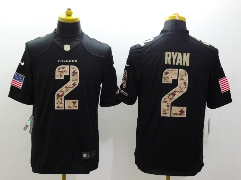 Men's Atlanta Falcons Matt Ryan #2 Black Player Jersey