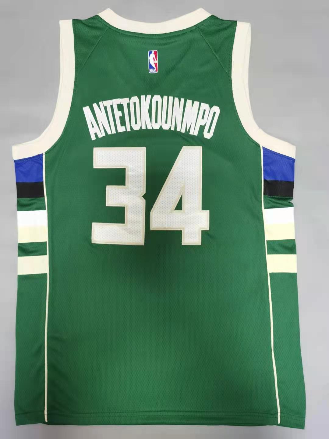 Men's Milwaukee Bucks Giannis Antetokounmpo #34 Green Player Jersey