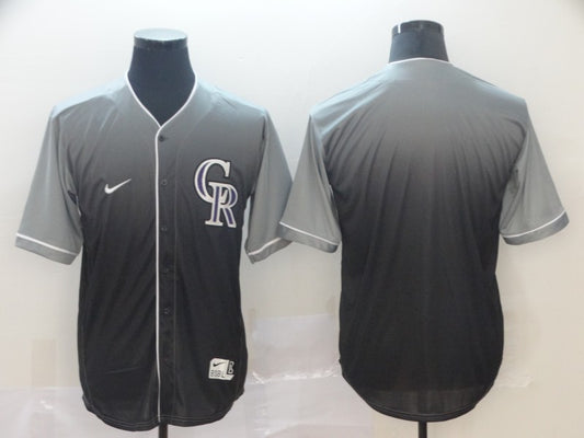 Men's Colorado Rockies Grey Gradient Replica Blank Jersey