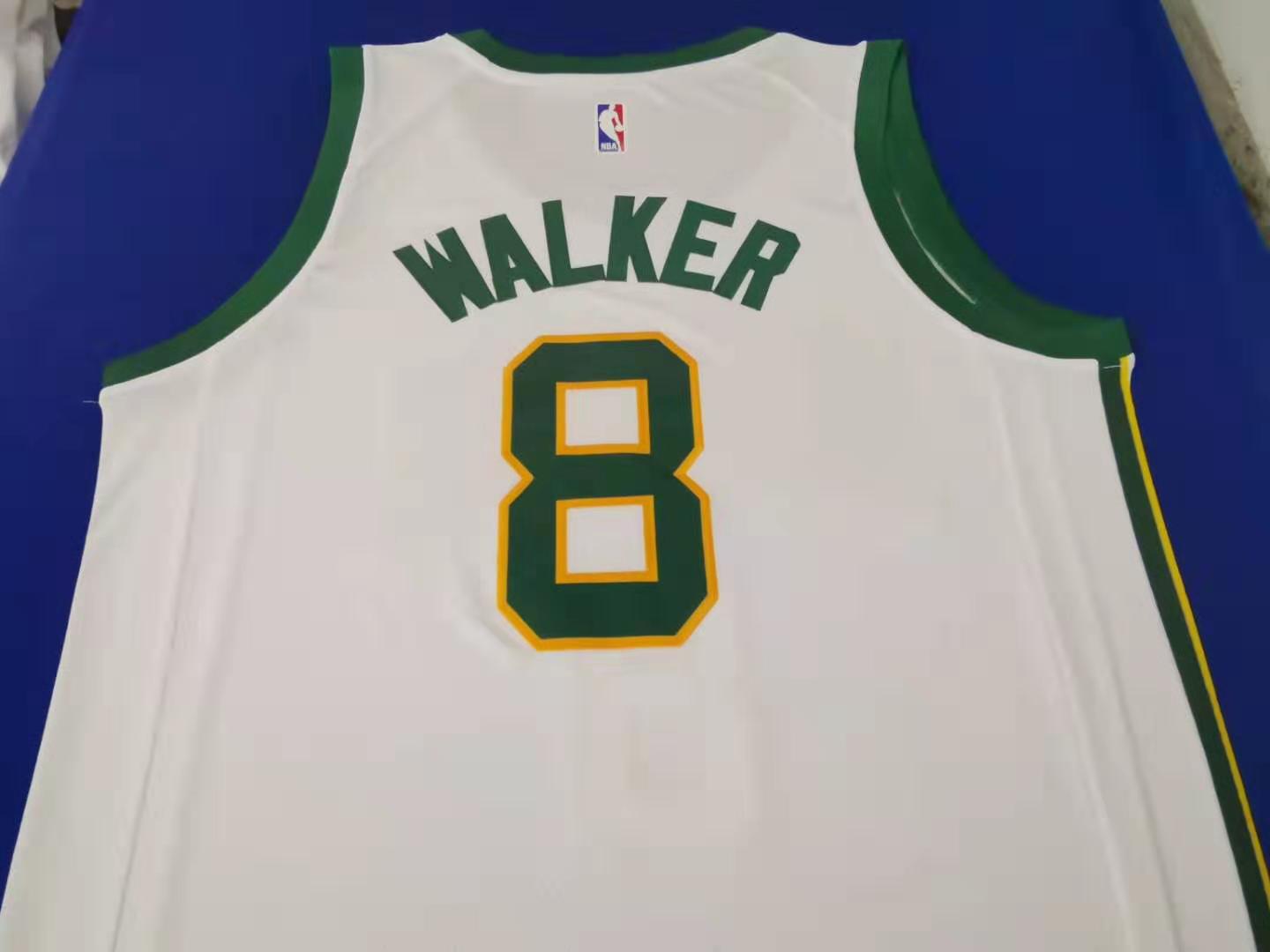 Men's Boston Celtics Kemba Walker #8 White Game Jersey