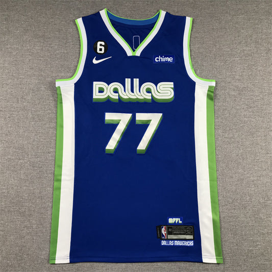 Men's Dallas Mavericks Luka Doncic #77 Blue 2022/23 Swingman Jersey - City Edition