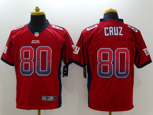 Men's New York Giants Victor Cruz #80 Red Game Jersey