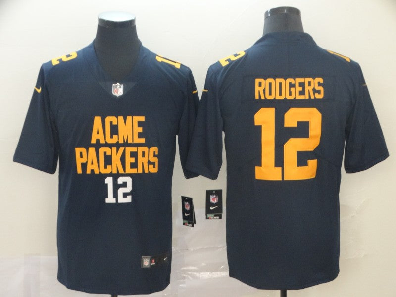 Men's Green Bay Packers Aaron Rodgers #12 Navy City Edition Game Jersey