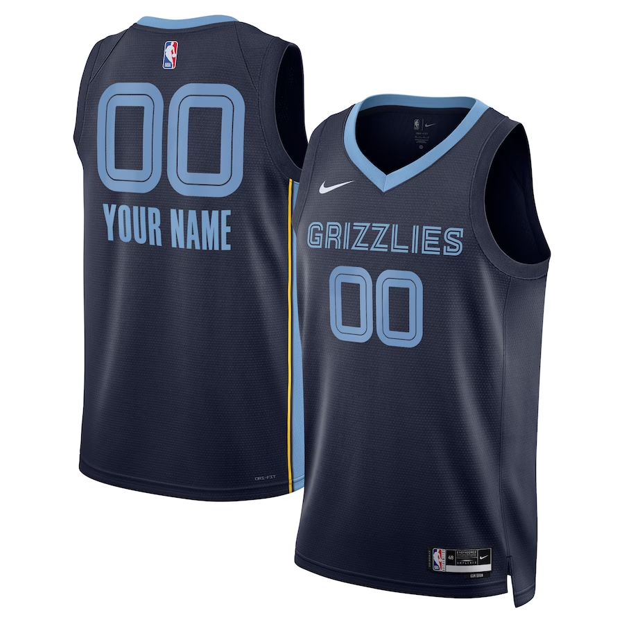 Men's Memphis Grizzlies Navy Swingman Custom Jersey - Icon Edition