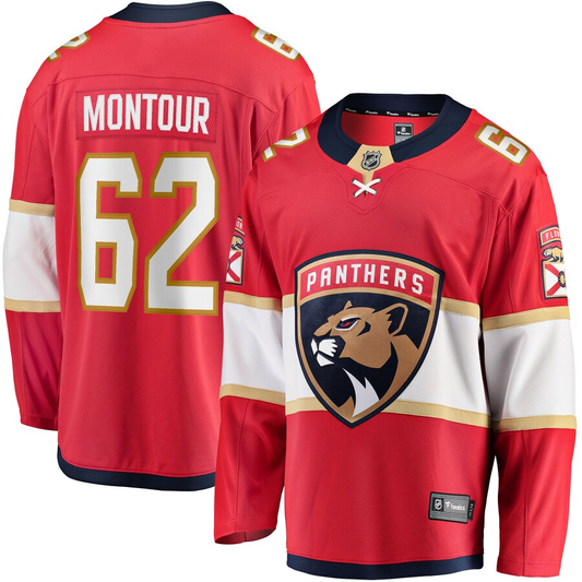 Men's Florida Panthers Brandon Montour #62 Red Home Breakaway Player Jersey