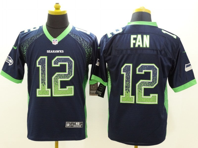 Men's Seattle Seahawks 12th Fan Navy Game Jersey