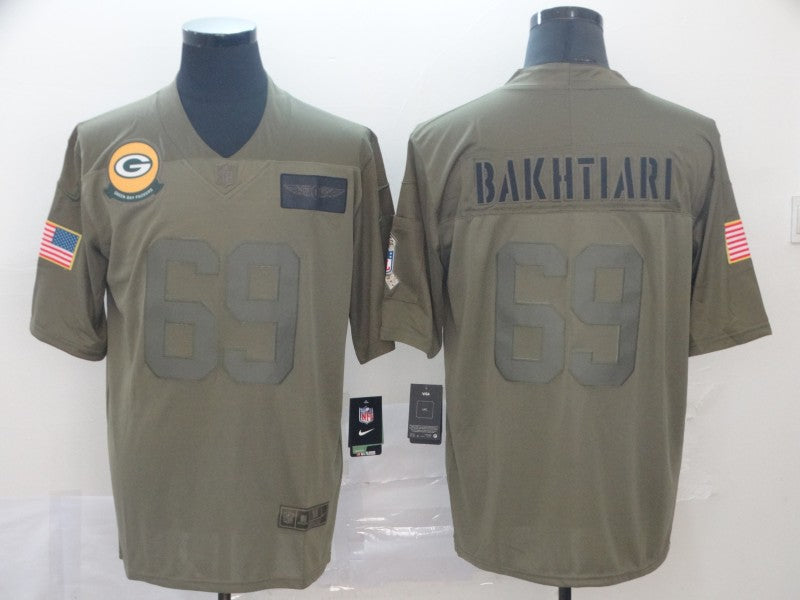 Men's Green Bay Packers David Bakhtiari #69 Brown Game Jersey