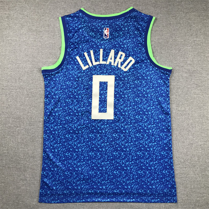 Men's Milwaukee Bucks Damian Lillard #0 Blue 2023/24 Swingman Jersey - City Edition