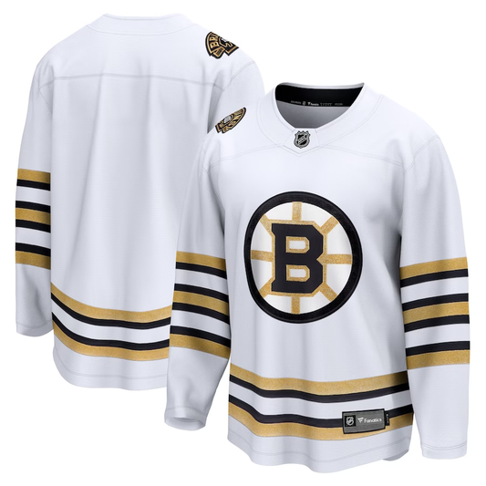 Men's Boston Bruins White 100th Anniversary Premier Breakaway Blank Jersey