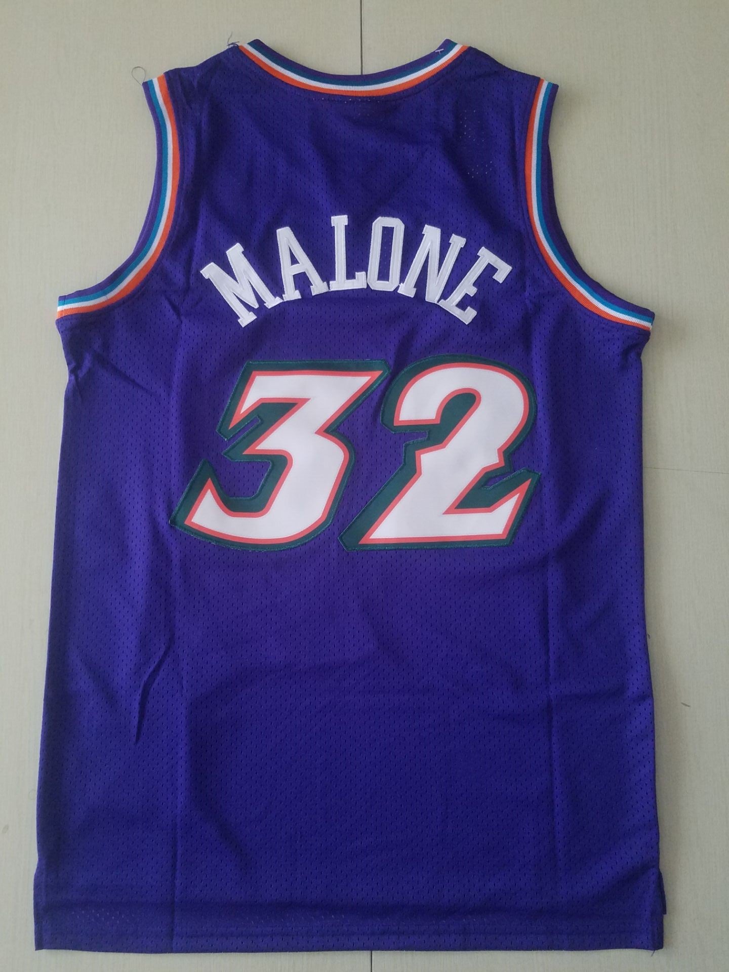 Men's Utah Jazz Karl Malone #32 Purple Hardwood Classics Throwback Team Jersey