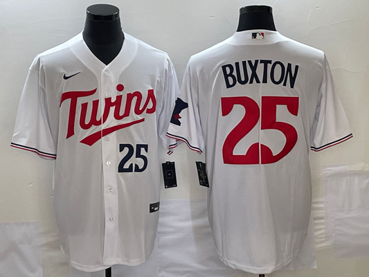 Men's Minnesota Twins Byron Buxton #25 White Home Replica Player Jersey