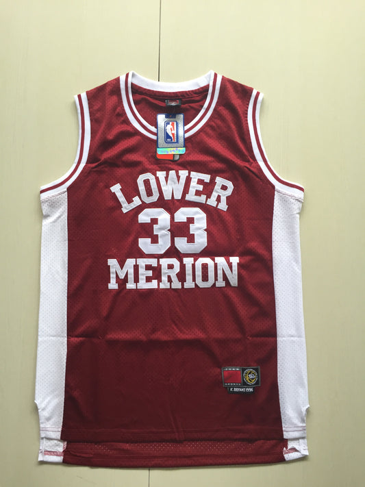 Men's Los Angeles Lakers Kobe Bryant #33 Lower Merion High School Jersey Maroon