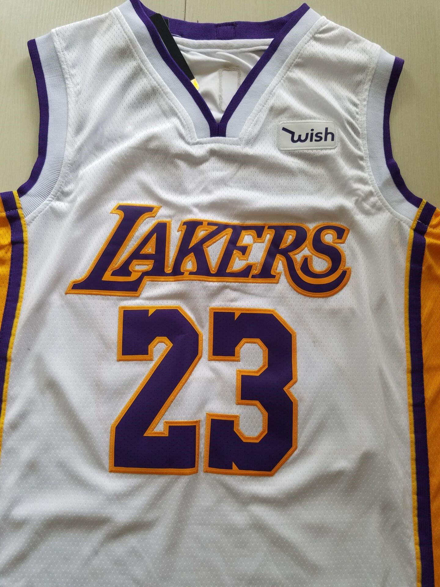 Men's Los Angeles Lakers LeBron James #23 NBA White Swingman Jersey