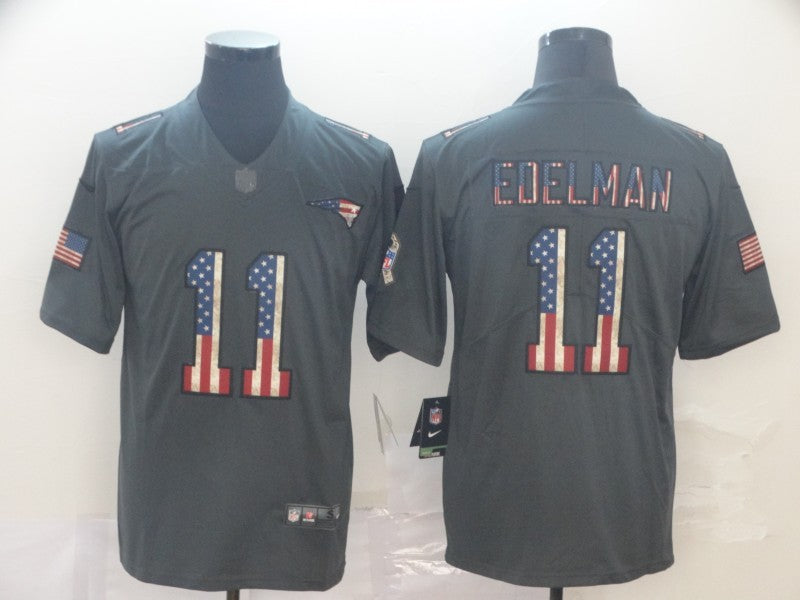 Men's New England Patriots Julian Edelman #11 Black Alternate Game Jersey