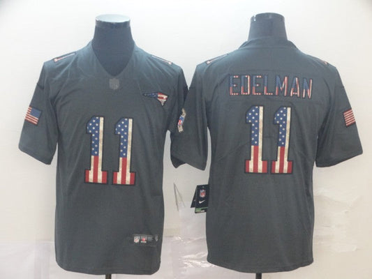 Men's New England Patriots Julian Edelman #11 Black Alternate Game Jersey