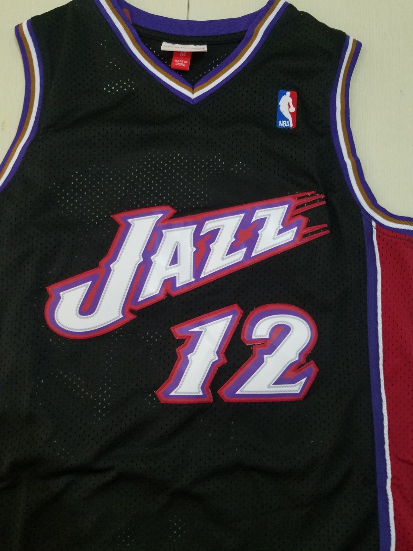 Men's Utah Jazz John Stockton Black 1998-99 Hardwood Classics Swingman Jersey