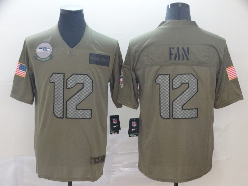 Men's Seattle Seahawks 12th Fan Brown Game Jersey