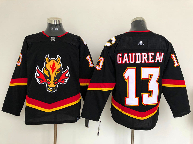 Men's Calgary Flames Johnny Gaudreau #13 Black Breakaway Player Jersey