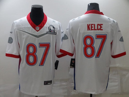 Men's Kansas City Chiefs Travis Kelce #87 White ALL STAR Game Jersey