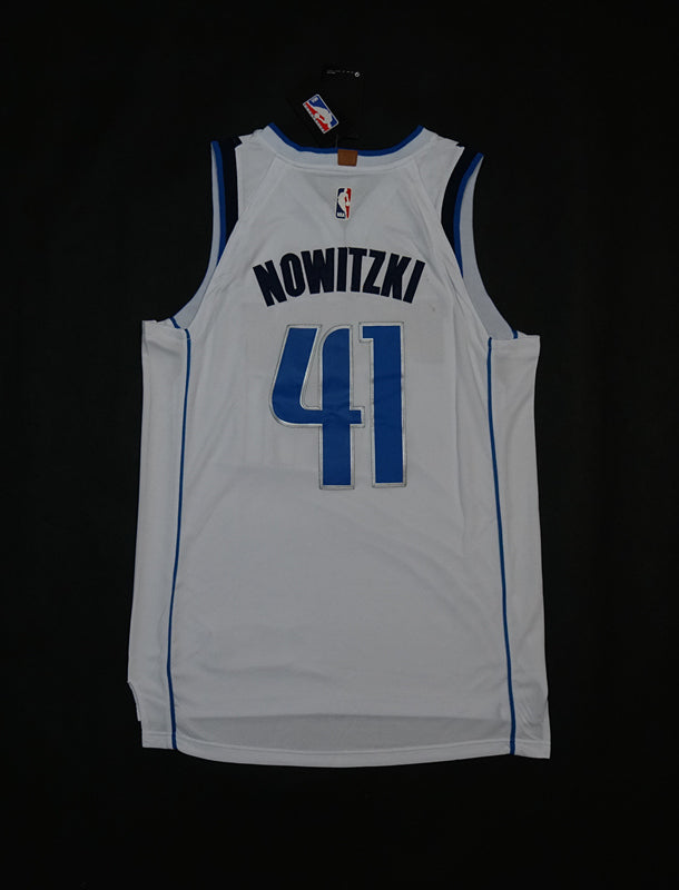 Men's Dallas Mavericks Dirk Nowitzki #41 NBA White Replica Swingman Jersey