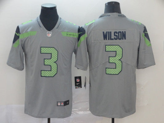 Men's Seattle Seahawks Russell Wilson #3 Gray Inverted Legend Jersey