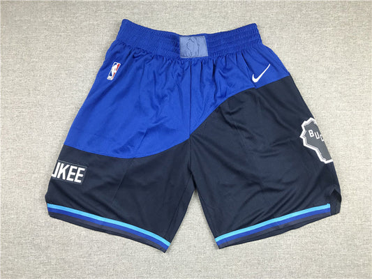 Men's Milwaukee Bucks Blue/Navy City Edition Basketball Shorts