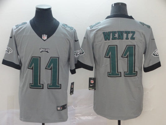 Men's Philadelphia Eagles Carson Wentz #11 Gray Game Jersey