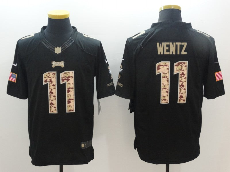 Men's Philadelphia Eagles Carson Wentz #11 Black Replica Jersey