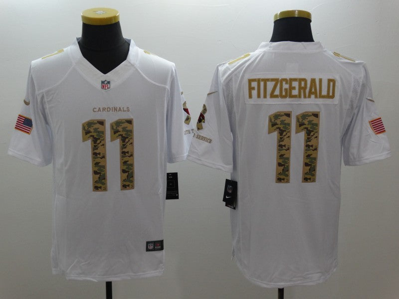 Men's Arizona Cardinals Larry Fitzgerald #11 White Game Jersey