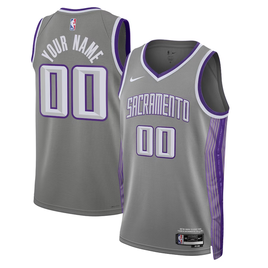 Men's Sacramento Kings Gray 2022/23 Swingman Custom Jersey - City Edition