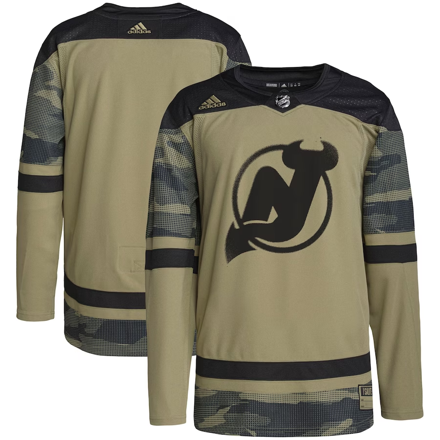 Men's New Jersey Devils Camo Military Appreciation Team Authentic Practice Blank Jersey