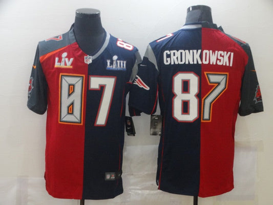 Men's New England Patriots Rob Gronkowski #87 Red/Navy Game Jersey