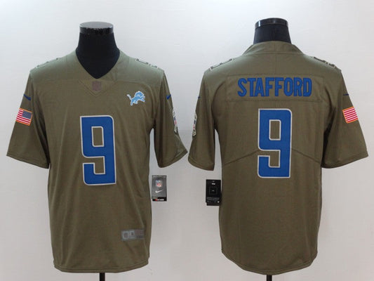 Men's Detroit Lions Matthew Stafford #9 Brown Alternate Game Jersey