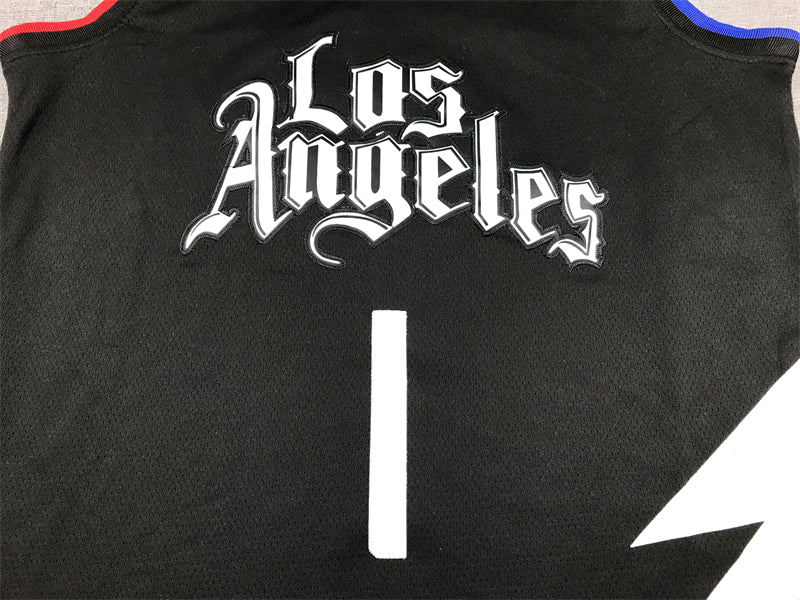 Men's LA Clippers James Harden #1 Black Swingman Jersey - Statement Edition