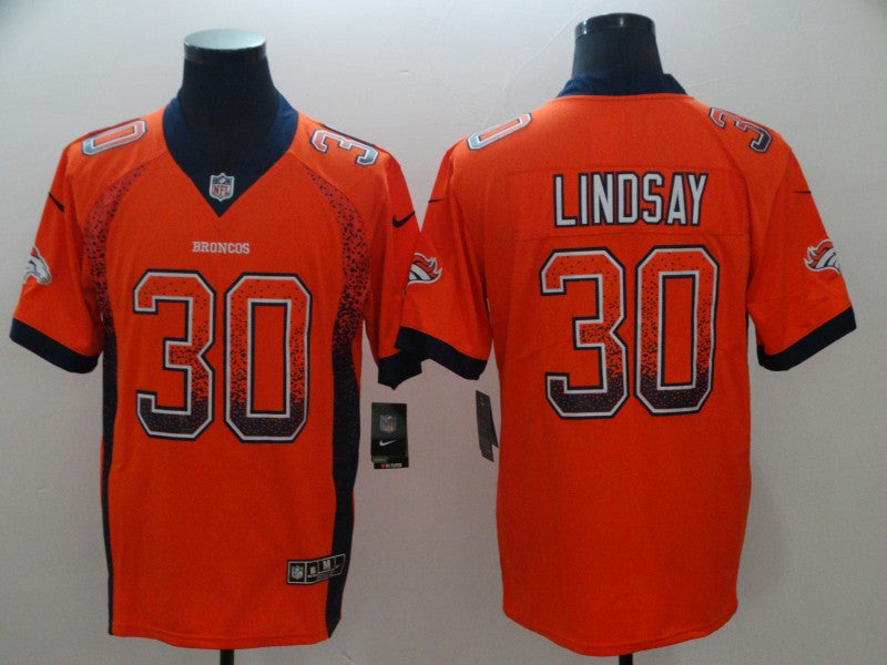 Men's Denver Broncos Phillip Lindsay #30 Orange Player Jersey