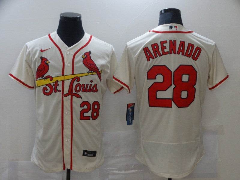 Men's St. Louis Cardinals Nolan Arenado #28 Beige Replica Player Jersey