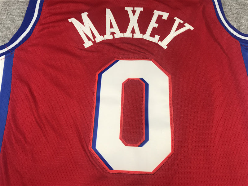 Men's Philadelphia 76ers Tyrese Maxey Red Fastbreak Replica Player Jersey