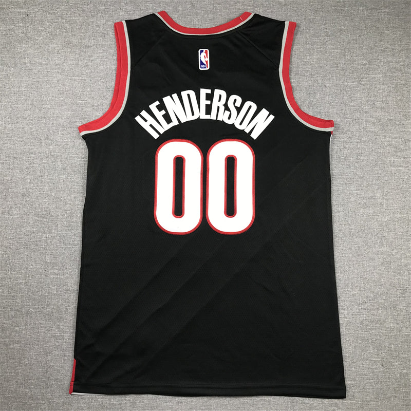 Men's Portland Trail Blazers Scoot Henderson #00 Black 2023 NBA Draft Swingman Jersey - Icon Edition