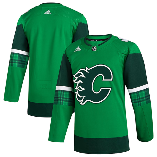 Men's Calgary Flames Kelly Green 2023 St. Patrick's Day Primegreen Authentic Blank Jersey