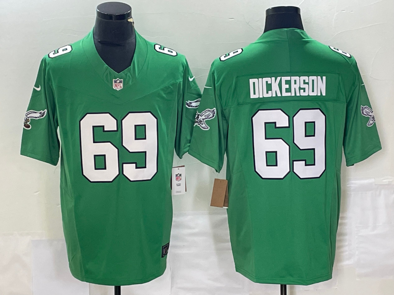 Men's Philadelphia Eagles Landon Dickerson #69 Kelly Green Alternate Game Jersey