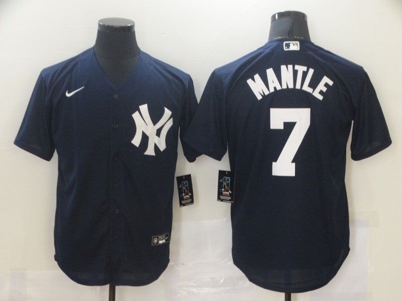 Men's New York Yankees Mickey Mantle #7 Navy Replica Baseball Jersey