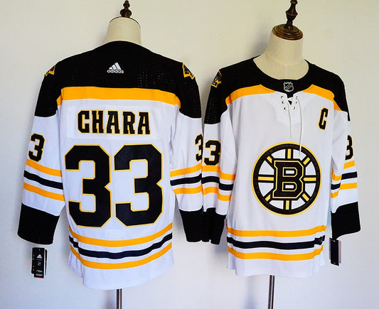 Men's Boston Bruins Zdeno Chara #33 White Replica Player Game Jersey