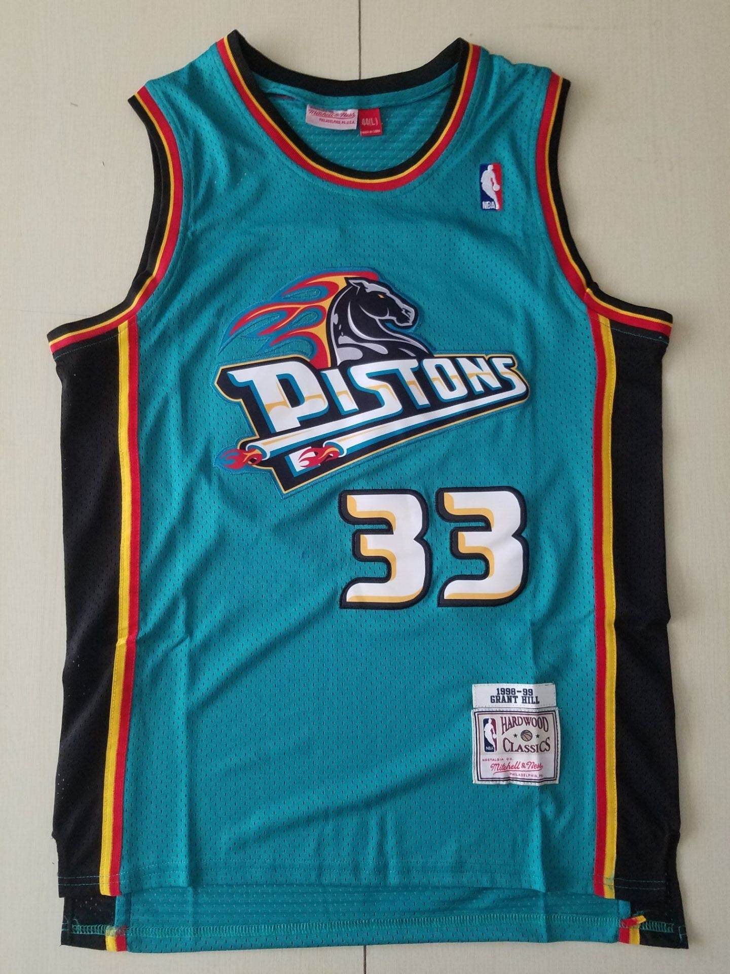 Men's Detroit Pistons Grant Hill 1998-99 Green Hardwood Classics Swingman Jersey