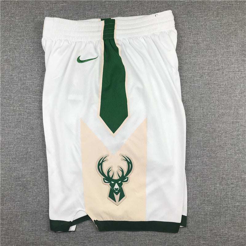 Men's Milwaukee Bucks White Basketball Shorts